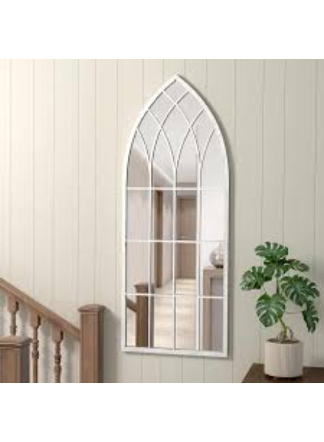 EMAAZZ LLC Vintage Arch Window Decorative Wall Mirror | Metal Frame Designer Accent Mirror for Living Room Bedroom and Home Décor - Image 1